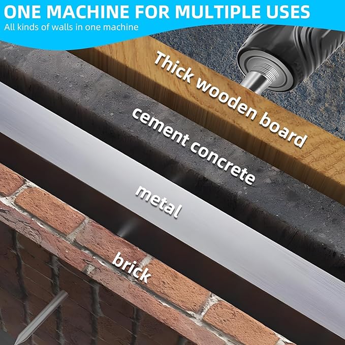 Concrete Nail Gun With 20 Steel Nails, Four Adjustable Force Levels - Mini Portable for Woodworking and Home Improvement - Set With Tool Kit