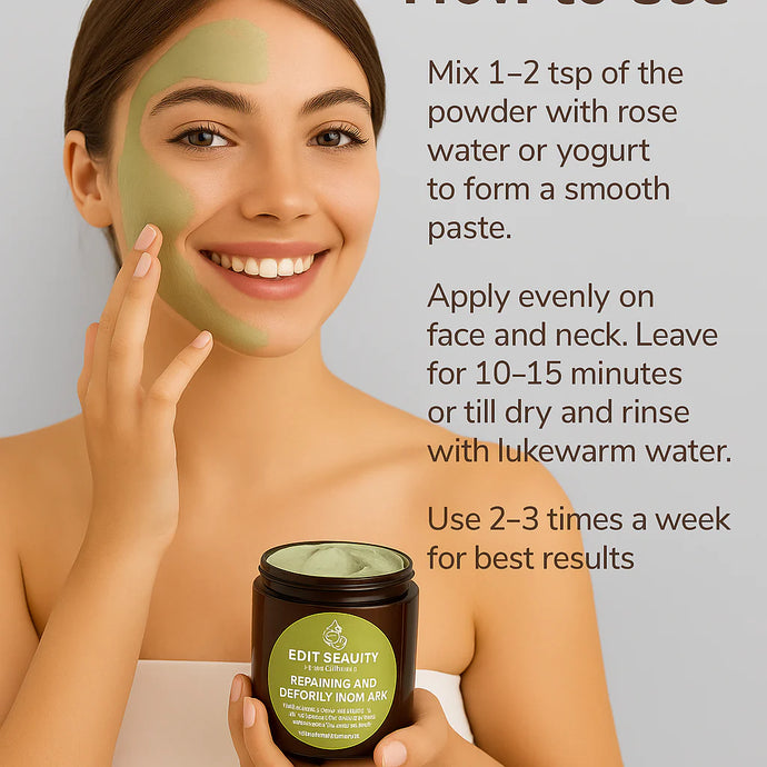 ﻿Edit Beauty - 100% Organic Moroccan Face Mask (100g) Made in UAE | Lab Tested | Acne-Free | Skin Detox | Natural Glow