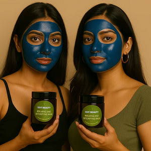 ﻿Edit Beauty - 100% Organic Moroccan Face Mask (100g) Made in UAE | Lab Tested | Acne-Free | Skin Detox | Natural Glow