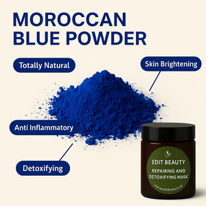 ﻿Edit Beauty - 100% Organic Moroccan Face Mask (100g) Made in UAE | Lab Tested | Acne-Free | Skin Detox | Natural Glow
