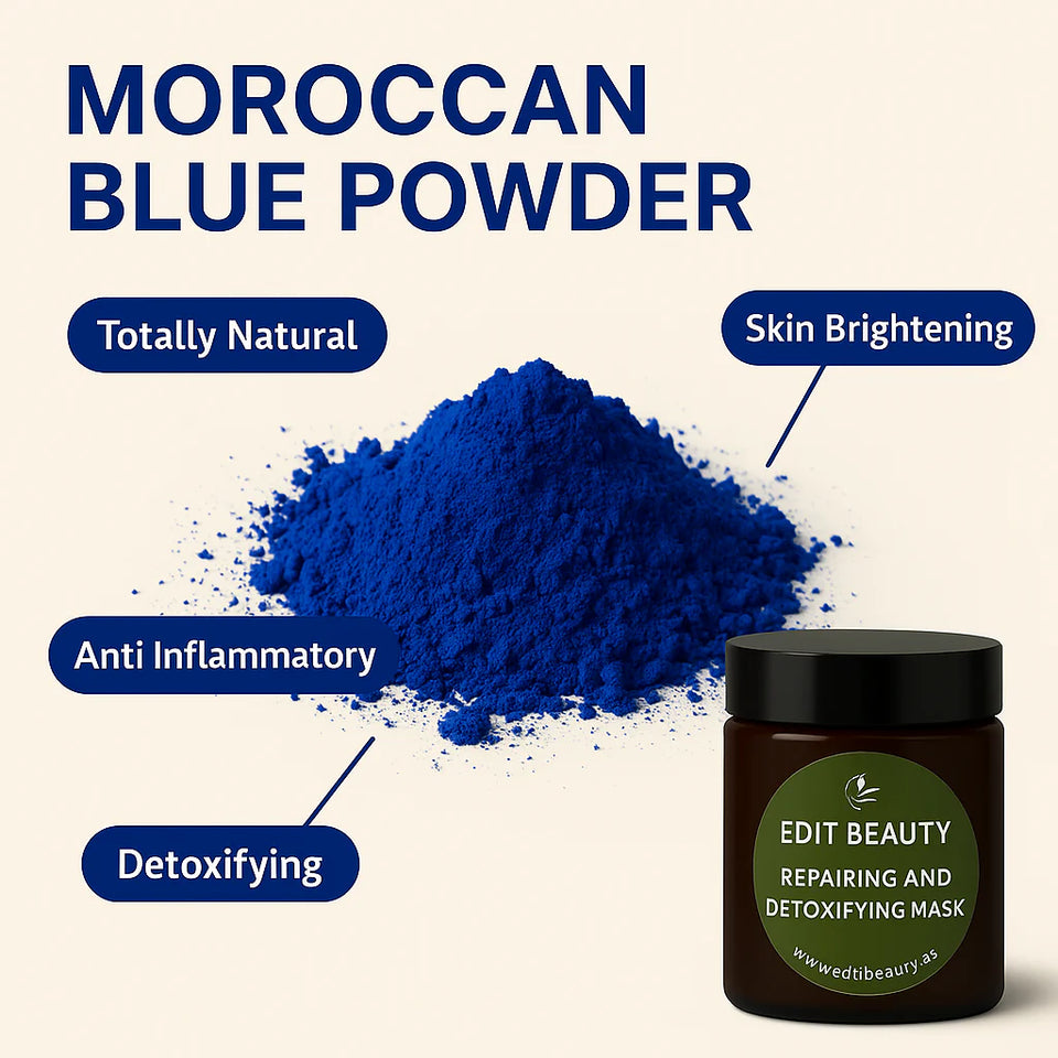 ﻿Edit Beauty - 100% Organic Moroccan Face Mask (100g) Made in UAE | Lab Tested | Acne-Free | Skin Detox | Natural Glow